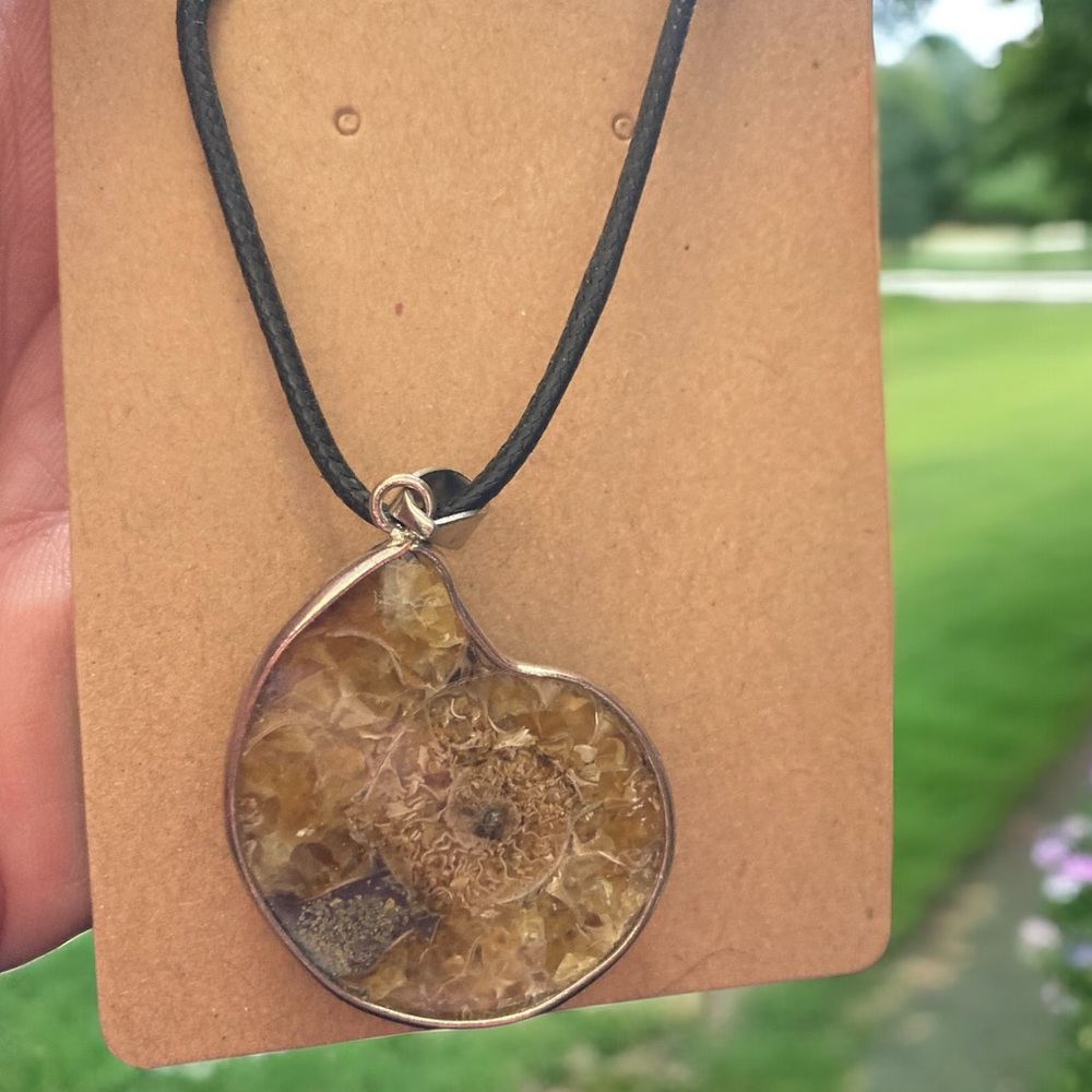 Sale!  ammonite fossil pendant